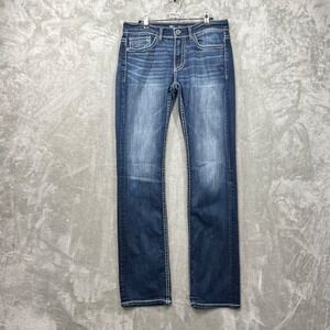 BKE Aiden Jeans Mens 32X36 Stretch Straight Leg Blue Medium Wash Denim Western